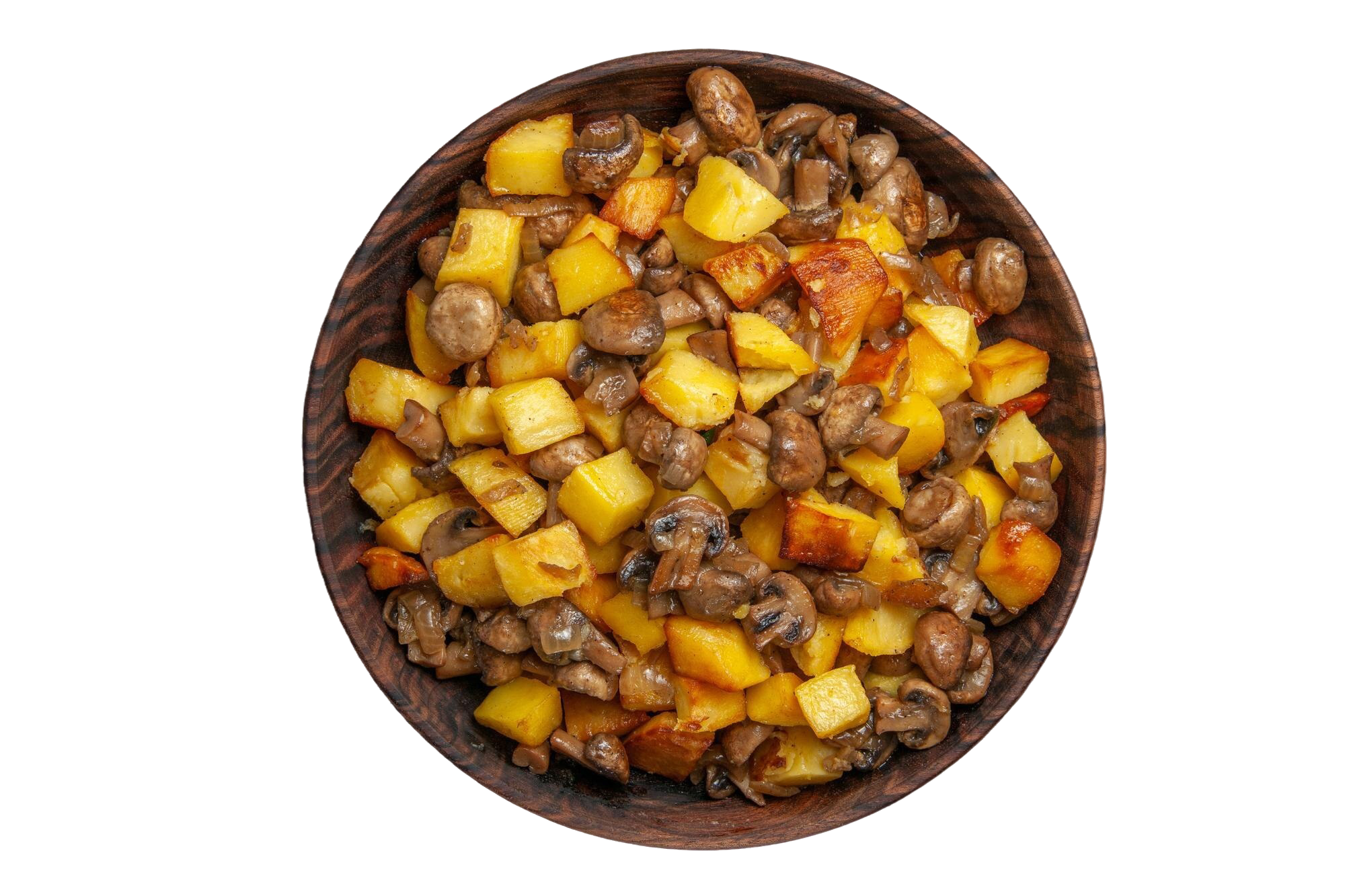 top-close-view-potatoes-with-mushrooms-fried-potatoes-with-fried-mushrooms-wooden-bowl-dark-background